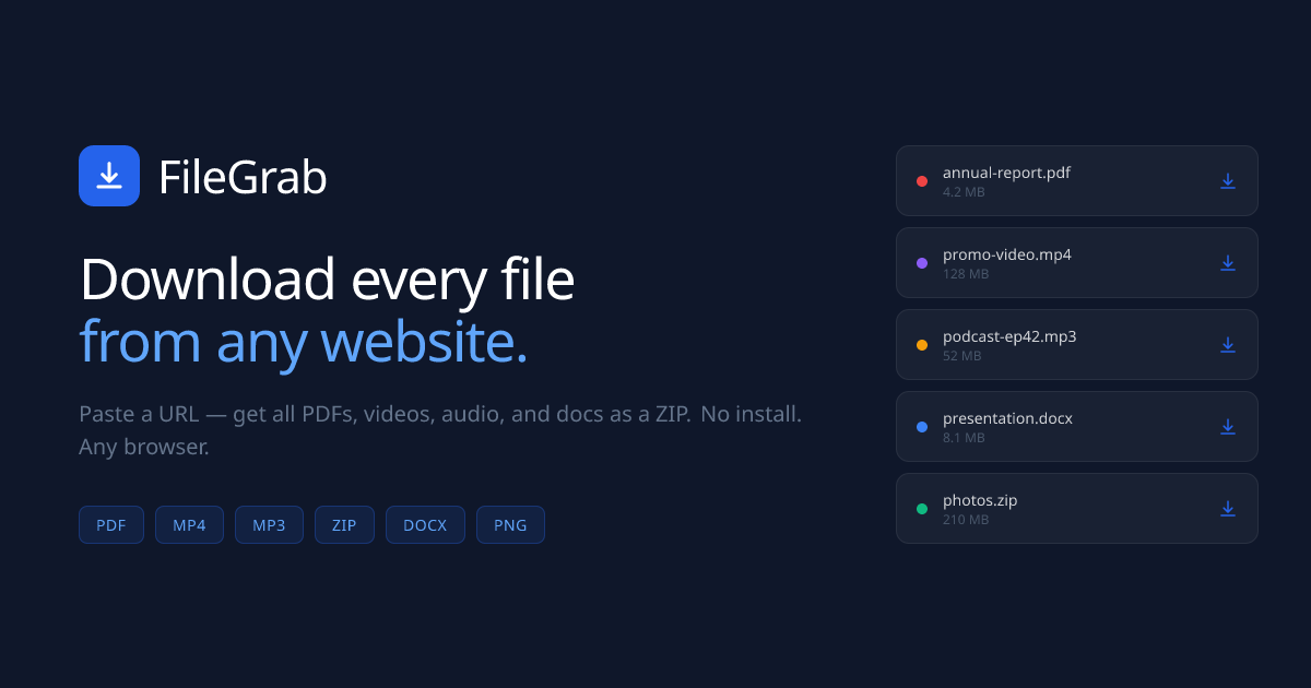 How to Bulk Download Files from Any Website (2026 Guide) — FileGrab ...